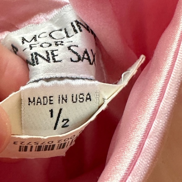 Jessica McClintock for Gunne Sax Vintage Baby Pink Maxi Trumpet Style Gown Sz 2 - Picture 9 of 12